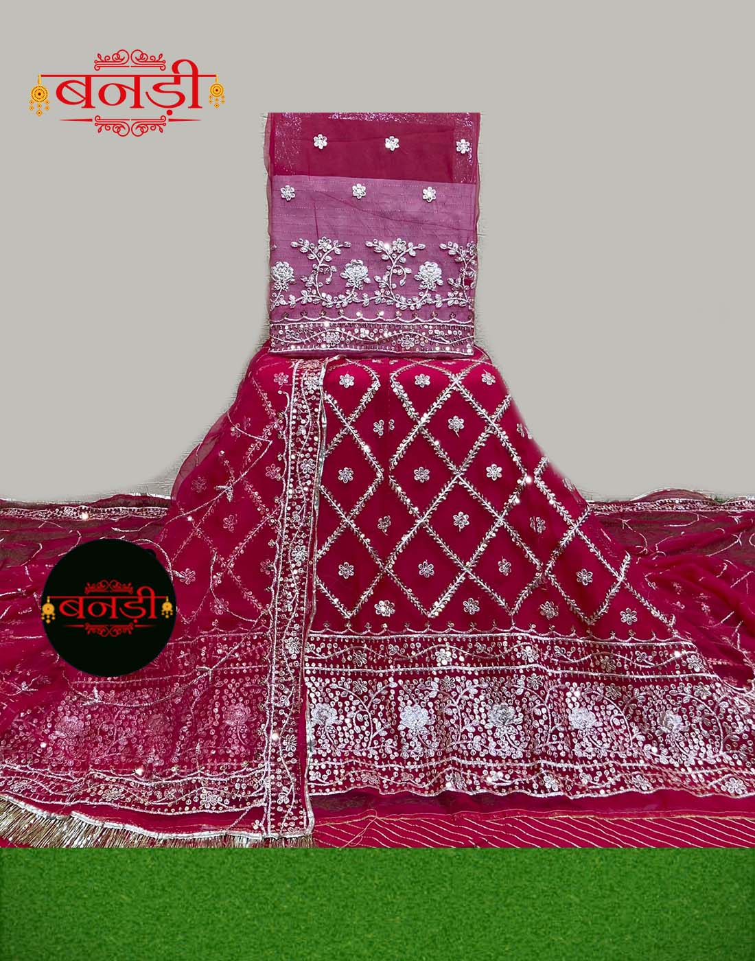 Partywear Rajasthani Poshak in Red Color