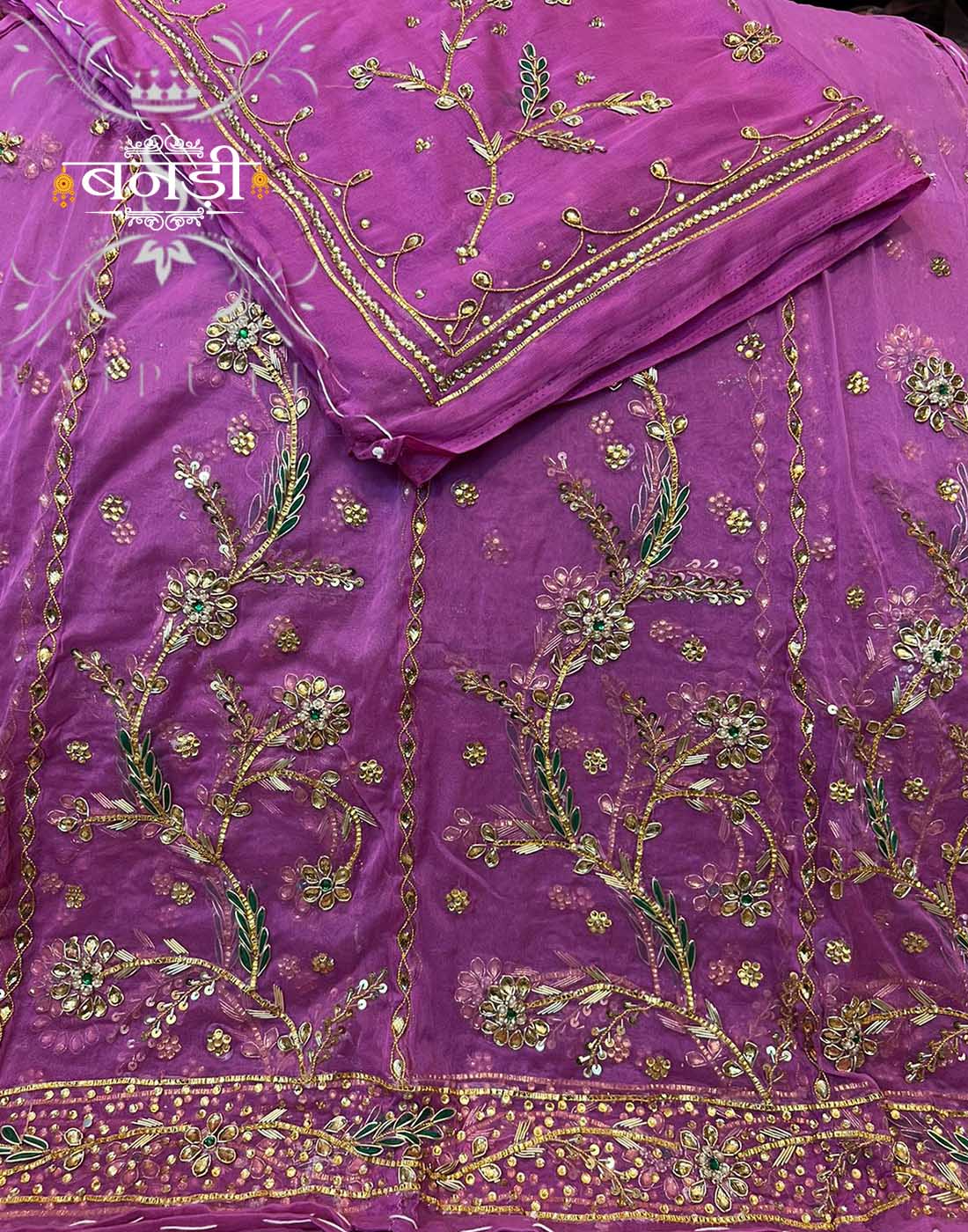 Zardozi work Rajputi Poshak in Pink Color with Hamrahi Pure