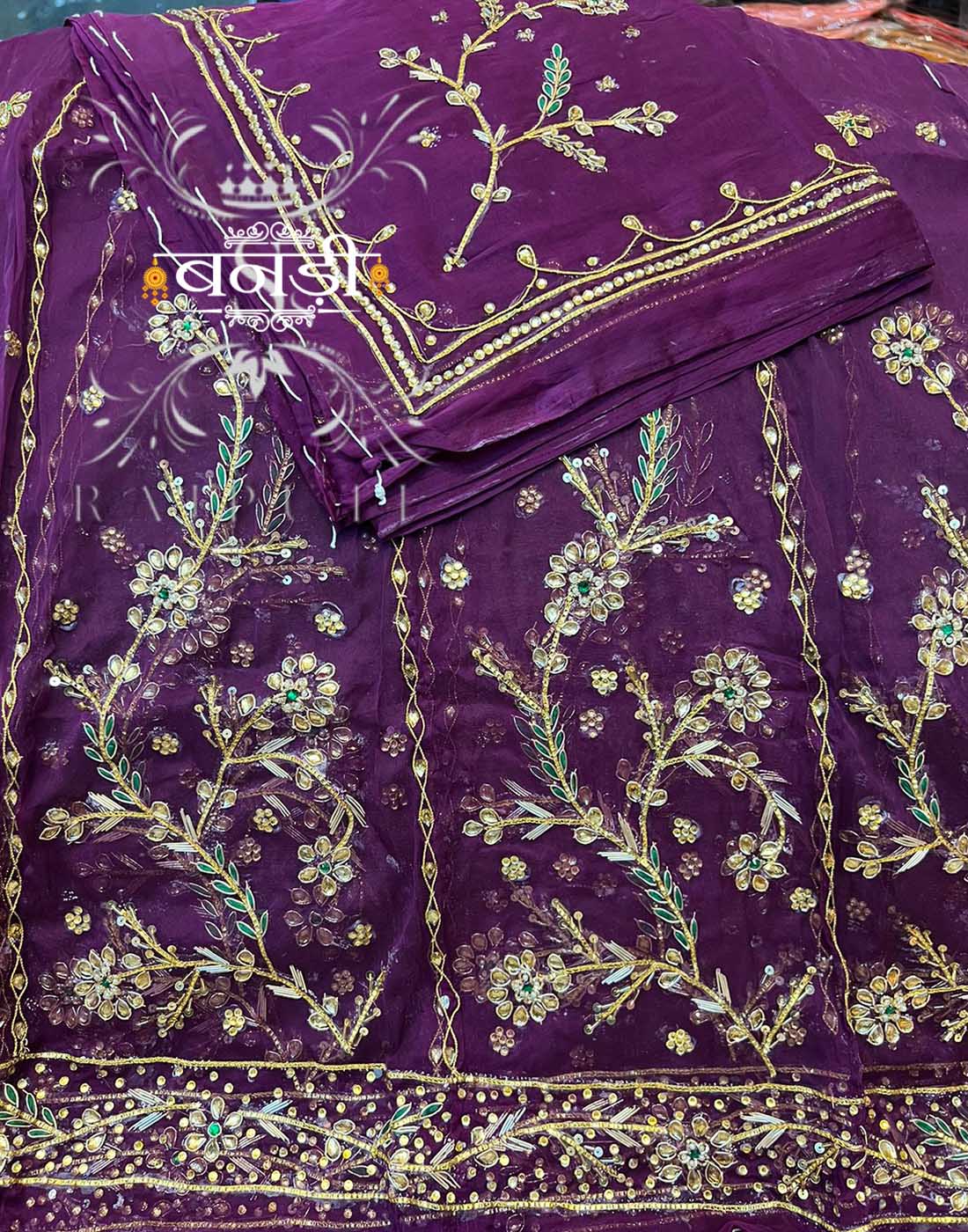 Zardozi work Rajasthani Poshak in Wine Color with Hamrahi Pure