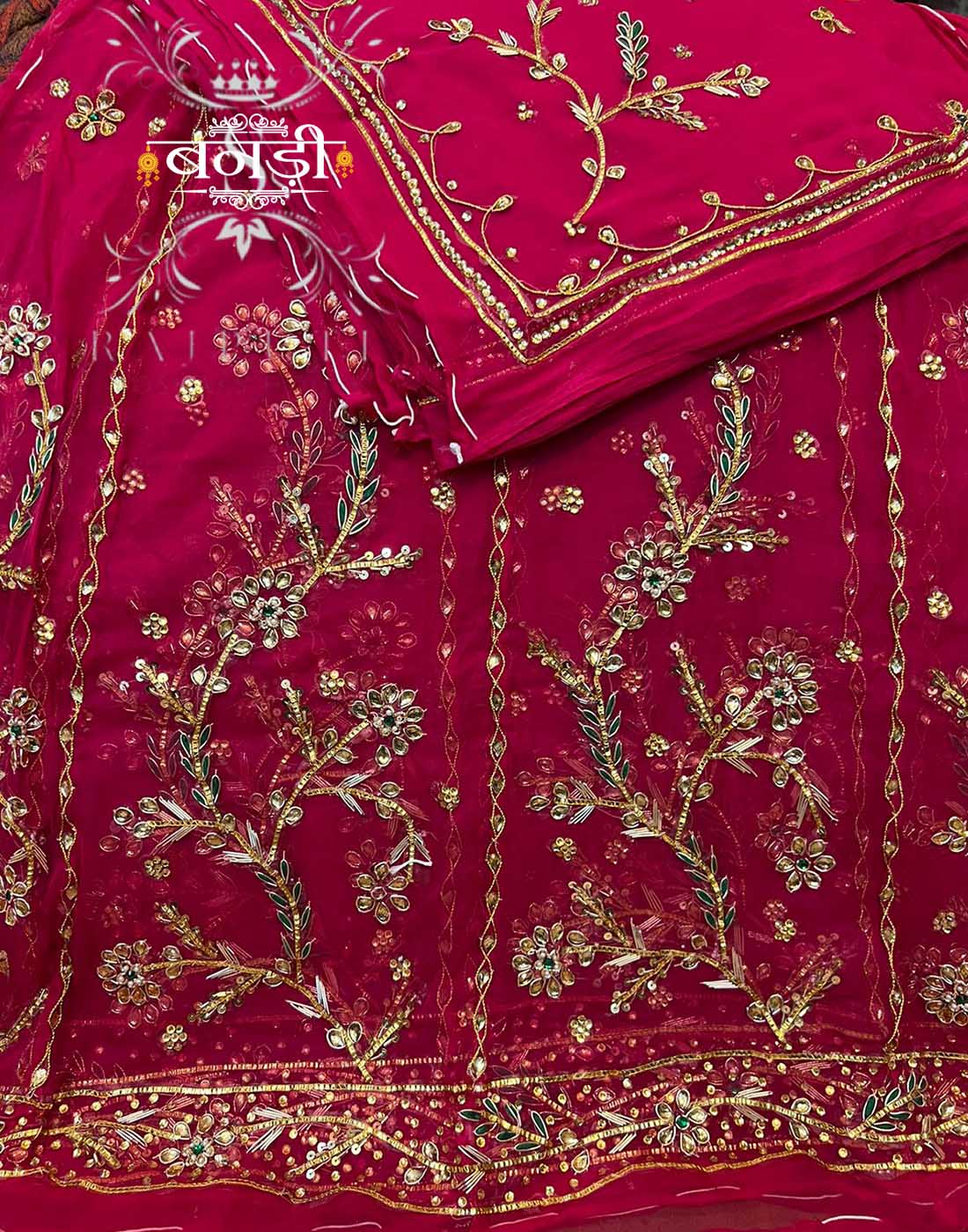 Zardozi work Poshak in Red Color with Hamrahi Pure