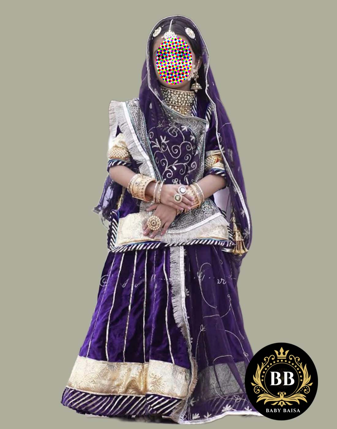 Girls Rajputi Poshak in Purple Color by Beendani Store