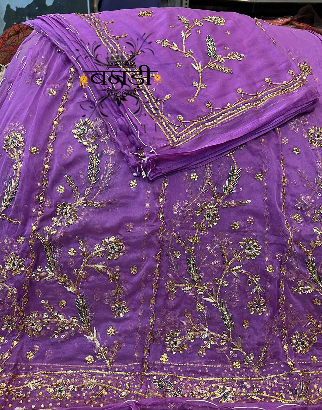 Zardozi work Rajputi Poshak in Lavender Color with Hamrahi Pure