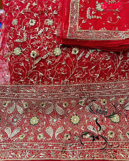 bindani store's exquisite red thakurji pure bridal poshak