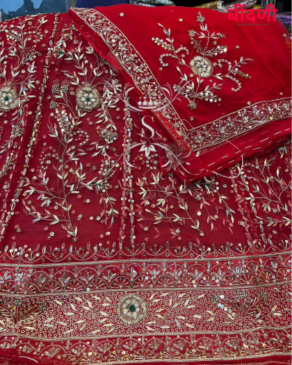 bindani bridal poshak's exquisite red thakurji pure poshak