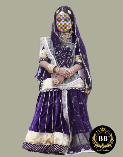 girls rajputi poshak in purple color by beendani store